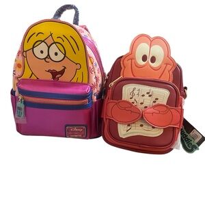 Loungefly Disney Lizzie McGuire and Sebastian Backpack Set - Purple and Red